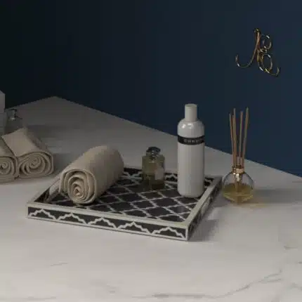Tribal Design Bone Inlay Serving Tray