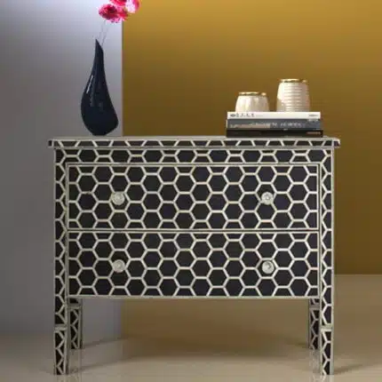 Intricate Bone Inlay Drawer Chest