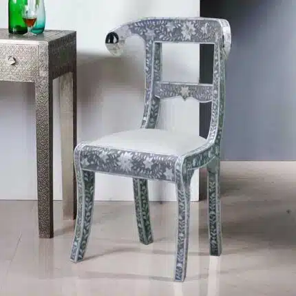 Floral Pearl Inlay Dining Chair (Set of 2)