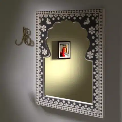 Floral Arch Bone Inlay Wall Mirror