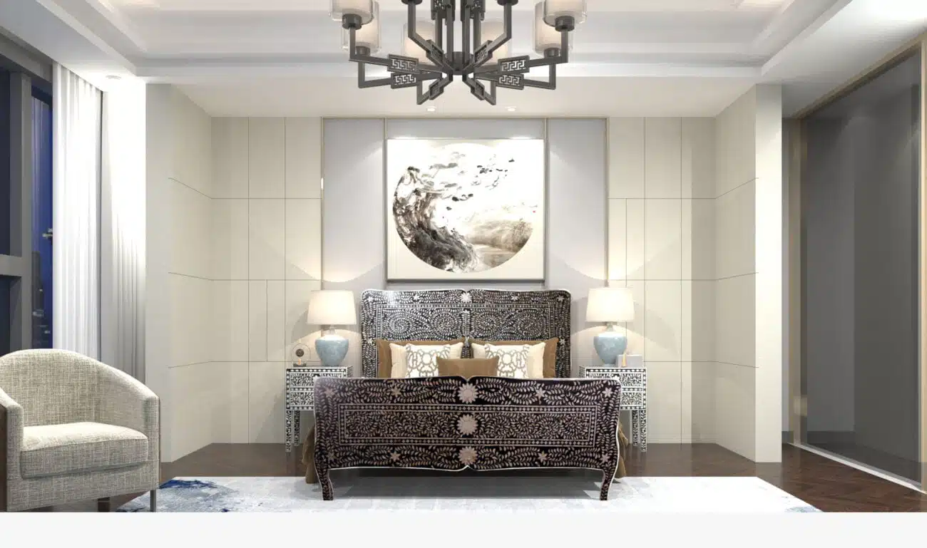 Master Bedroom with Assorted luxury furniture including beds, bedside tables, and wardrobes