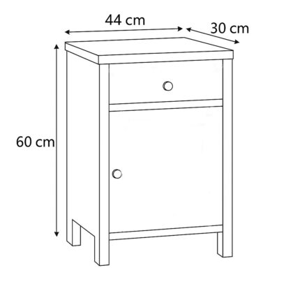 1 Drawer 1 Door Bedside Table