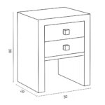 2 Drawer No top extended bedside table