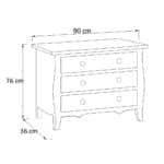 3 drawer french chest