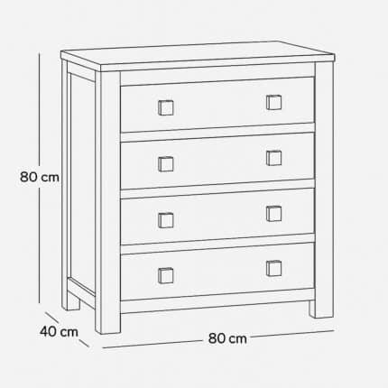 4 Drawers Accent Chest - Dimension