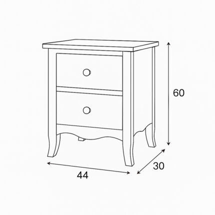 Bedside Table - Dimensions
