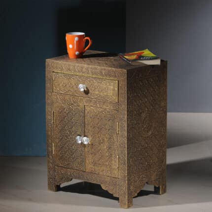 Elegant Brass Bedside Unit- View 2