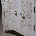 Elegant Mother of Pearl Bedside Table-WHITE- VIEW 05