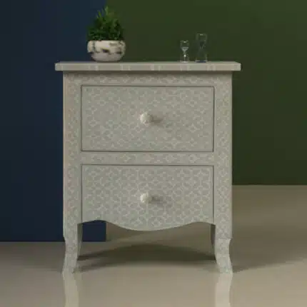 Designer Bone Inlay Nightstand