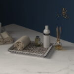 Floral Pattern Bone Inlay Serving Tray