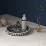 Intricate Paisley Bone Inlay Serving Tray