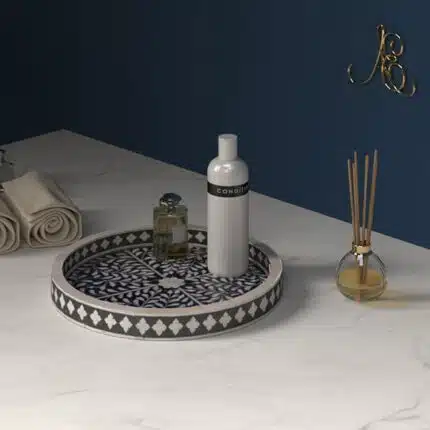 Intricate Paisley Bone Inlay Serving Tray