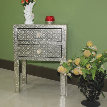 Sleek Metal Bedside Unit view 02