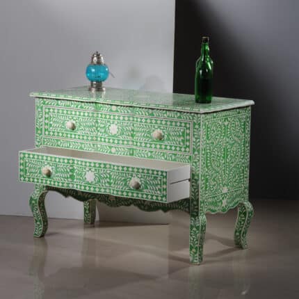 Exquisite Inlay Chest of Drawers Green View 03