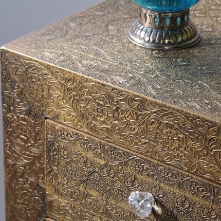 Intricate Brass Inlay Drawer Chest - View 04
