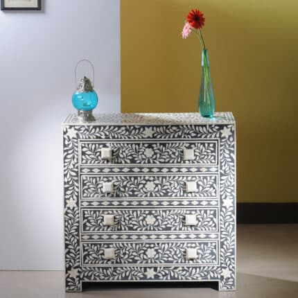 Heritage Bone Inlay Cabinet - Black View 2