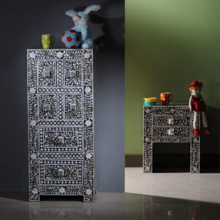 Artisan-Crafted Mother of Pearl Drawer - Black View 02