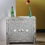 Ornamented Bone Inlay Chest Black View 2
