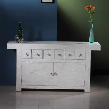 Detailed Bone Inlay Dresser White View 02