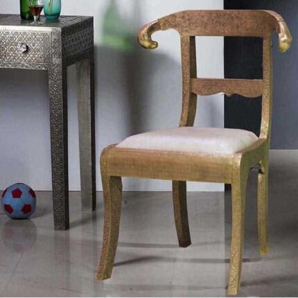 Antique Brass Dining Chair-set of 2
