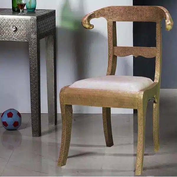 Antique Brass Dining Chair-set of 2