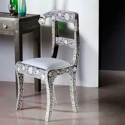 Bone Inlay Dining Chair Set of 2 with Decorative Seating