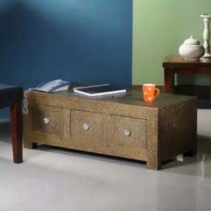 Elegant Brass coffee table with intricate design