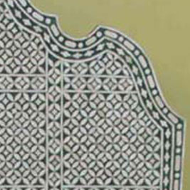 Majestic Bone Inlay Bed with Artistic Design- Detail View