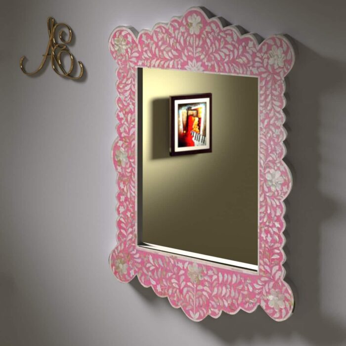 Floral Scalloped Frame Mirror