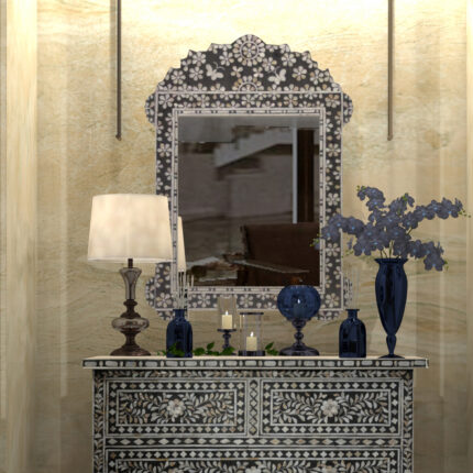 Handcrafted Floral Design Arch Mirror view 02