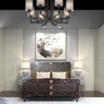 Artisanal Mother of Pearl Bed with Intricate Inlay Work-Front Image