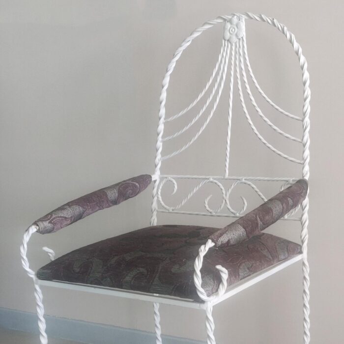 Scroll Design Vintage Iron Armchair with Cushioned Seat | Shop