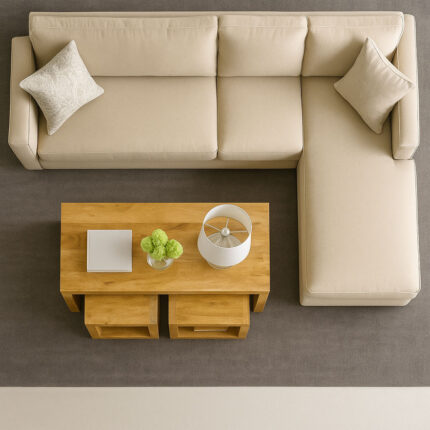 Mantra Coffee Table with Stool- Top View