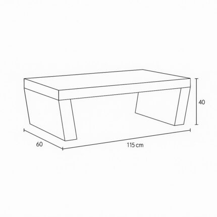 Mantra Curved Coffee Table dimensions image