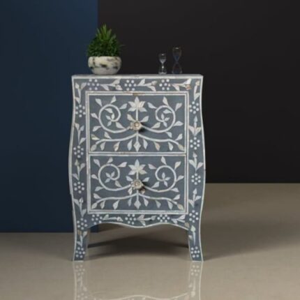 Elegant Mother of Pearl Bedside Table