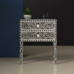 Luxe Bone Inlay Bedside Cabinet