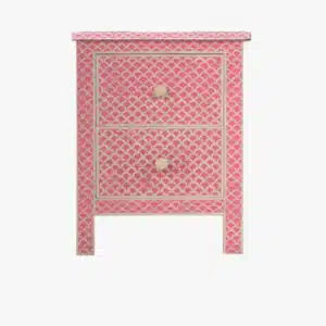 Stylish Indian Pink Bedside Table