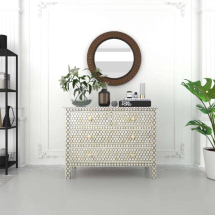 Artistic Bone Inlay Storage Chest - Grey View 04