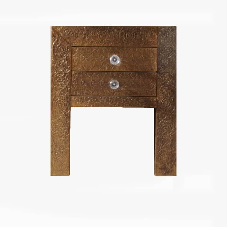 handmade brass bedside table