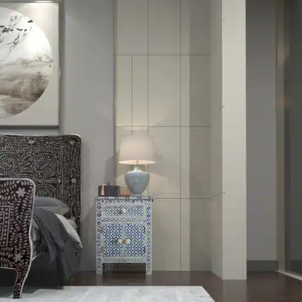 Bohemian Bone Inlay Bedside Unit Blue view 2