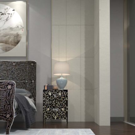 Vintage Mother of Pearl Nightstand - Black view 2