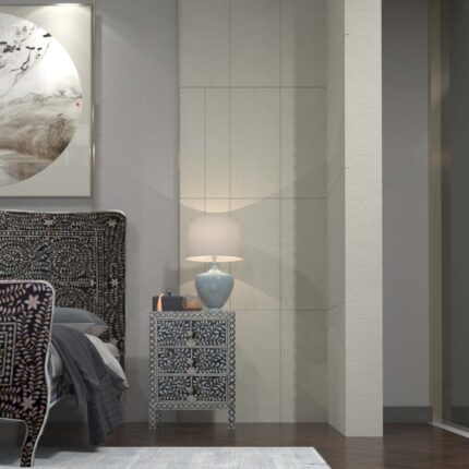 Detailed Bone Inlay Bedside Drawer Black view 2