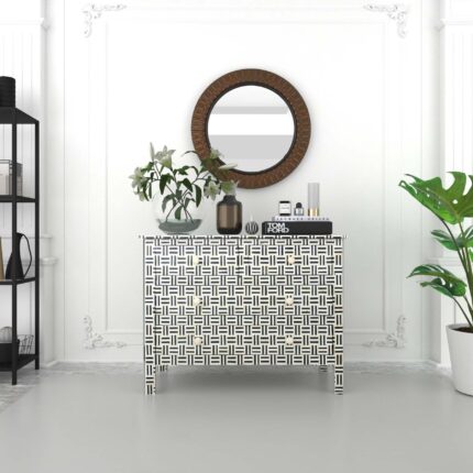 Artistic Bone Inlay Storage Unit - Black View 02