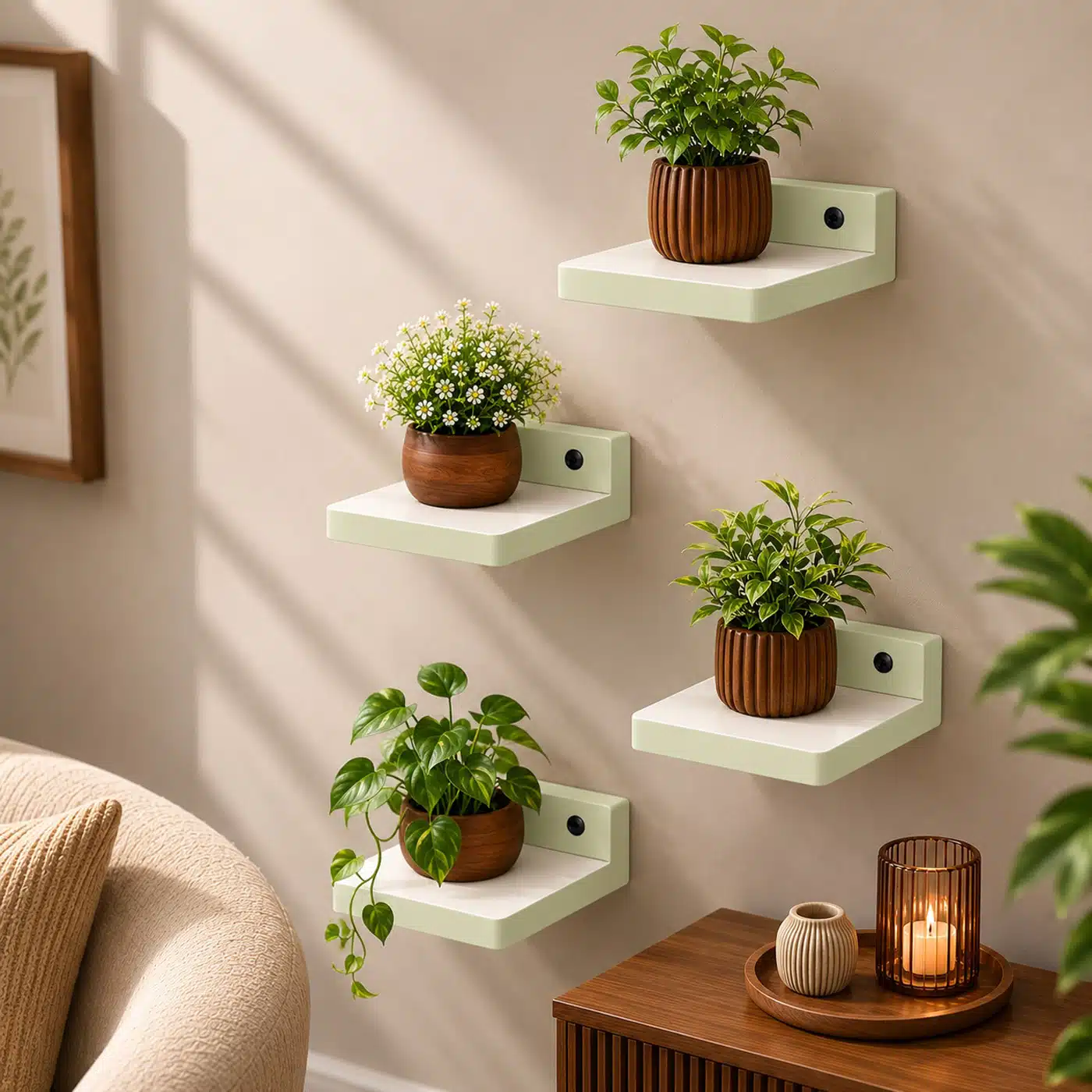 F-20106-MDF-C19 Wall Mounted Floating Shelves (Set of 4) - Storage Cubes - Image 1