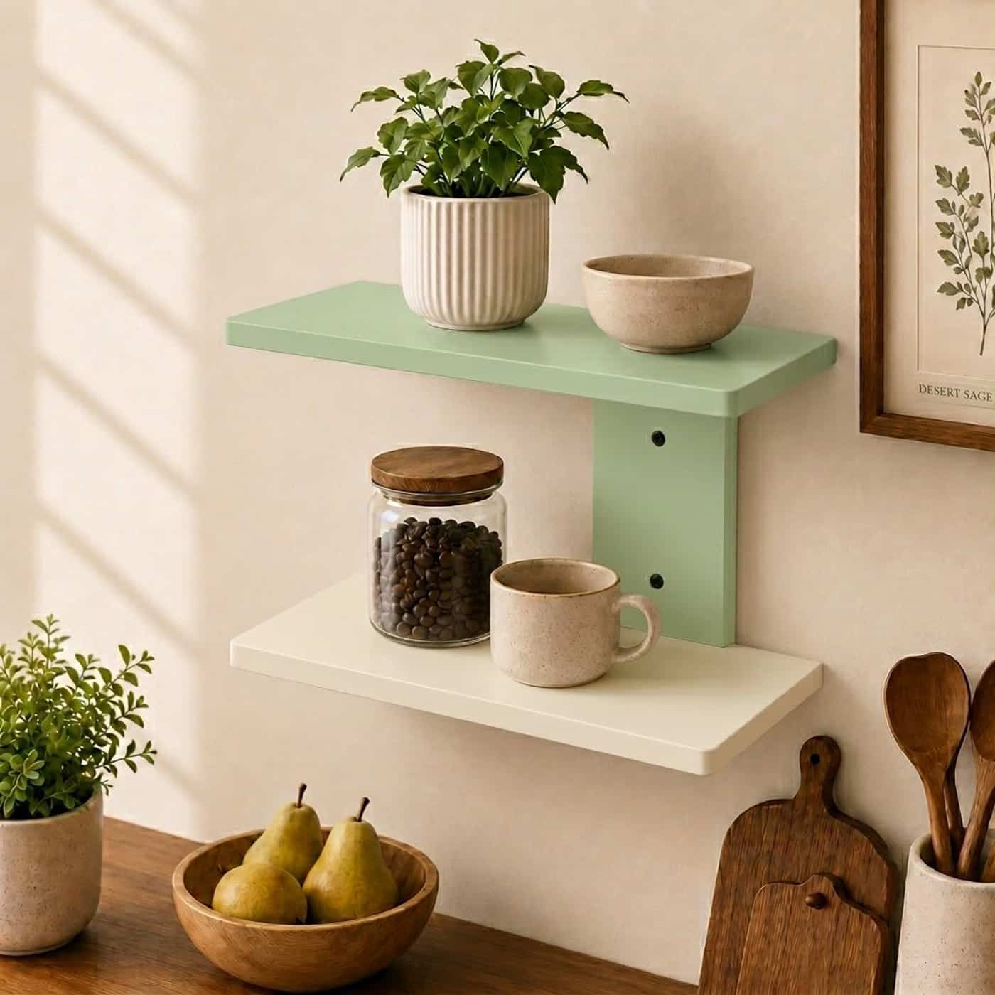 F-20111-MDF-C19 Compact Matte Floating Wall Shelf - Single Unit Display - Image 1